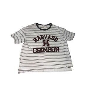 47 Brand Harvard Crimson Striped T Shirt Women's Small White Maroon
